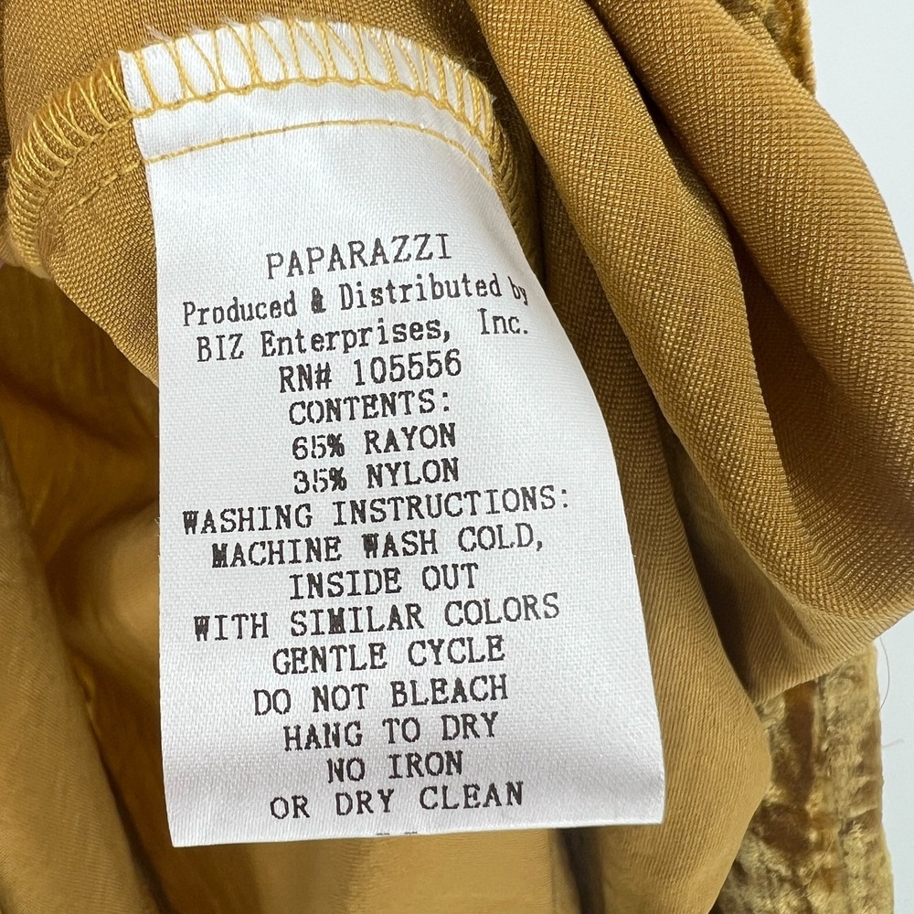 Paparazzi Trench Coat Womens M Crushed Velvet Gold Long Jacket Boho - Picture 7 of 9
